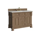 Brookfield 48" Single Vanity, Pecan w/3 CM Eternal Jasmine Pearl Silestone Top w/ FreePower Wireless Charger