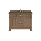 Brookfield 48" Single Vanity, Pecan w/ 3 CM Parisien Bleu Silestone Top w/ FreePower Wireless Charger
