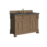 Brookfield 48" Single Vanity, Pecan w/ 3 CM Parisien Bleu Silestone Top w/ FreePower Wireless Charger