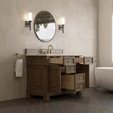 Brookfield 48" Single Vanity, Pecan, w/ 3 CM Tajnar Eclos Top w/FreePower Wireless Charger