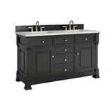 Brookfield 60" Double Vanity, Black Onyx w/ 3 CM Ethereal Noctis Silestone Top