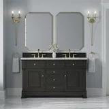 Brookfield 60" Double Vanity, Black Onyx w/ 3 CM Lime Delight Silestone Top