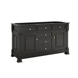 Brookfield 60" Double Vanity, Black Onyx w/ 3 CM Parisien Bleu Silestone Top