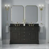 Brookfield 60" Double Vanity, Black Onyx, w/ 3 CM Phantome Eclos Top