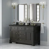 Brookfield 60" Double Vanity, Black Onyx, w/ 3 CM Phantome Eclos Top
