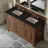 Brookfield 60" Double Vanity, Honey Oak, w/ 3 CM Phantome Eclos Top