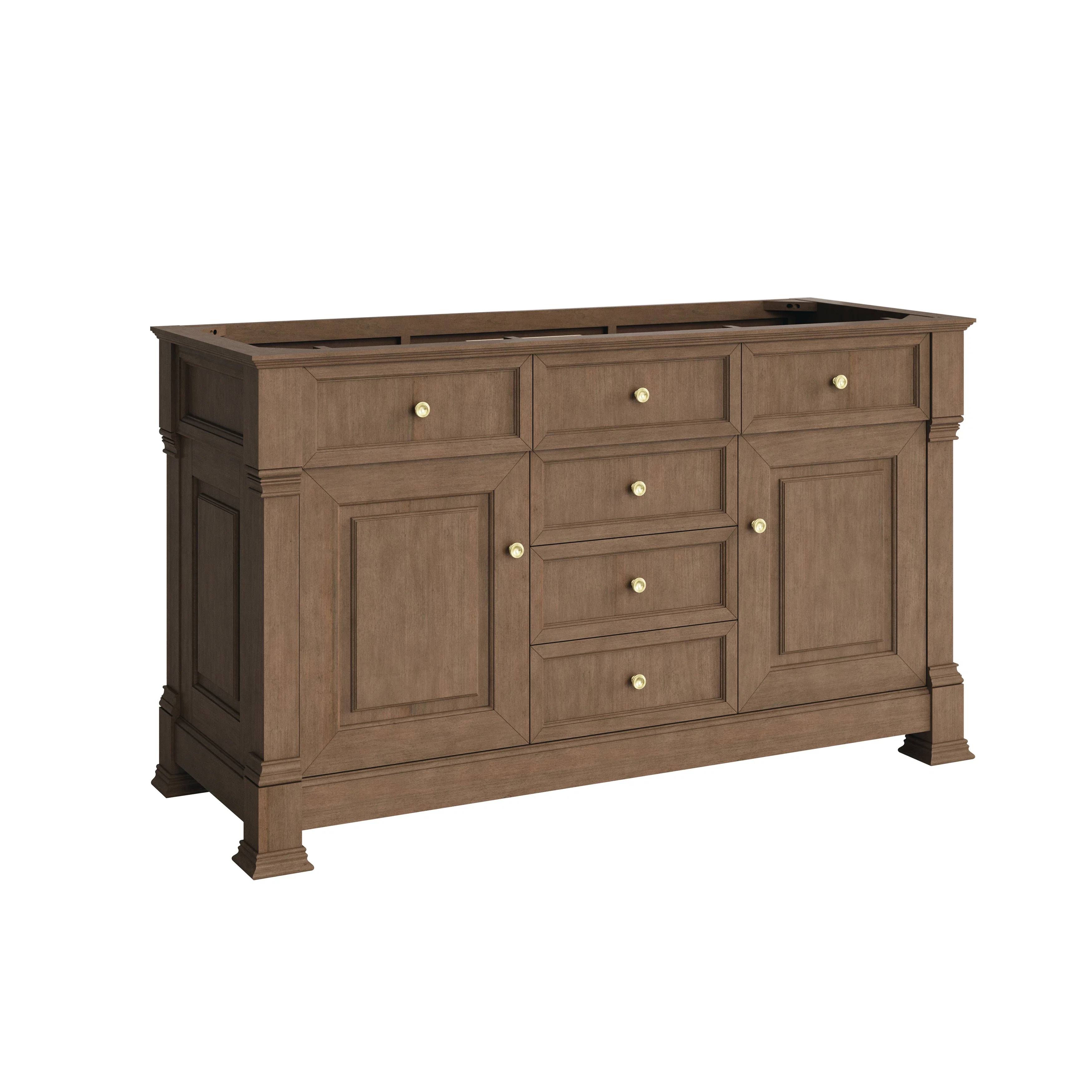 Brookfield 60" Double Vanity, Pecan