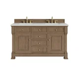 Brookfield 60" Double Vanity, Pecan w/ 3 CM Lime Delight Silestone  Top