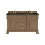 Brookfield 60" Double Vanity, Pecan, w/ 3 CM Phantome Eclos Top