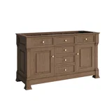 Brookfield 60" Double Vanity, Pecan, w/ 3 CM Phantome Eclos Top