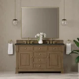 Brookfield 60" Double Vanity, Pecan, w/ 3 CM Phantome Eclos Top