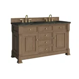 Brookfield 60" Double Vanity, Pecan, w/ 3 CM Phantome Eclos Top