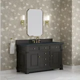 Brookfield 60" Single Vanity, Black Onyx w/3 CM Charcoal Soapstone Silestone Top