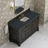 Brookfield 60" Single Vanity, Black Onyx w/3 CM Charcoal Soapstone Silestone Top