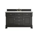 Brookfield 60" Single Vanity, Black Onyx w/ 3 CM Ethereal Noctis Silestone Top