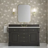 Brookfield 60" Single Vanity, Black Onyx w/ 3 CM Ethereal Noctis Silestone Top