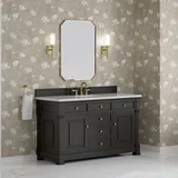 Brookfield 60" Single Vanity, Black Onyx w/ 3 CM Ethereal Noctis Silestone Top