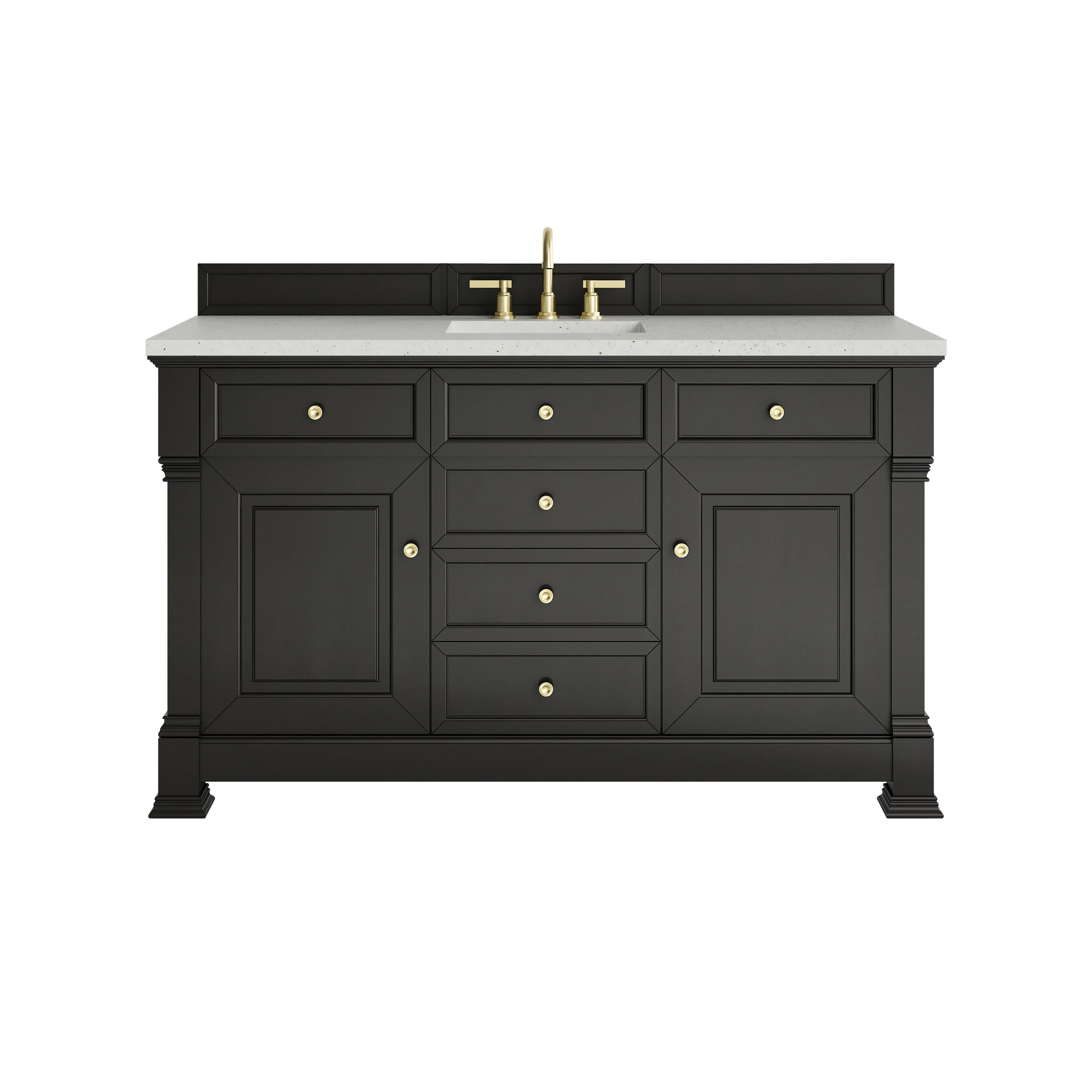 Brookfield 60" Single Vanity, Black Onyx w/ 3 CM Lime Delight Silestone Top