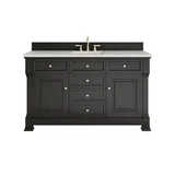 Brookfield 60" Single Vanity, Black Onyx w/ 3 CM Lime Delight Silestone Top