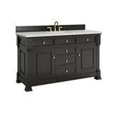Brookfield 60" Single Vanity, Black Onyx w/ 3 CM Lime Delight Silestone Top