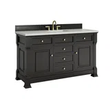 Brookfield 60" Single Vanity, Black Onyx w/ 3 CM Lime Delight Silestone Top