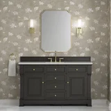Brookfield 60" Single Vanity, Black Onyx w/ 3 CM Lime Delight Silestone Top