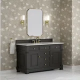 Brookfield 60" Single Vanity, Black Onyx w/ 3 CM Lime Delight Silestone Top