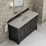 Brookfield 60" Single Vanity, Black Onyx w/ 3 CM Lime Delight Silestone Top