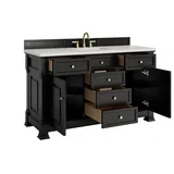 Brookfield 60" Single Vanity, Black Onyx w/ 3 CM Lime Delight Silestone Top