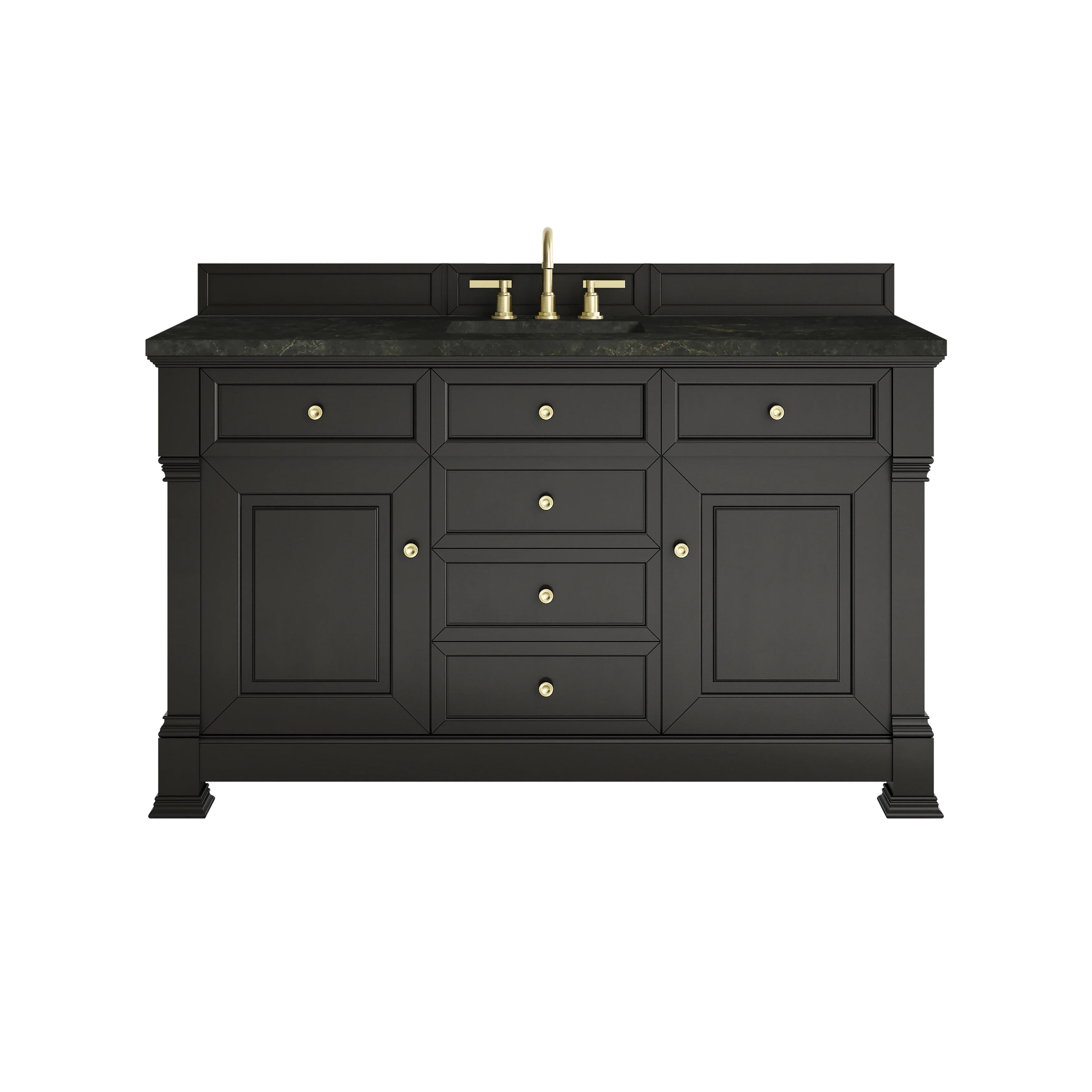 Brookfield 60" Single Vanity, Black Onyx, w/ 3 CM Phantome Eclos Top