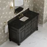 Brookfield 60" Single Vanity, Black Onyx, w/ 3 CM Phantome Eclos Top