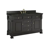 Brookfield 60" Single Vanity, Black Onyx, w/ 3 CM Phantome Eclos Top