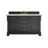 Brookfield 60" Single Vanity, Black Onyx, w/ 3 CM Tajnar Eclos Top