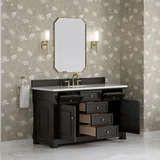 Brookfield 60" Single Vanity, Black Onyx, w/ 3 CM White Zeus Silestone Top