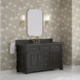 Brookfield 60" Single Vanity, Black Onyx w/ 3 CM Parisien Bleu Silestone Top w/ FreePower Wireless Charger