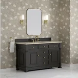 Brookfield 60" Single Vanity, Black Onyx, w/ 3 CM Tajnar Eclos Top w/FreePower Wireless Charger