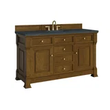 Brookfield 60" Single Vanity, Honey Oak w/3 CM Charcoal Soapstone Silestone Top