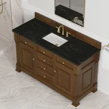 Brookfield 60" Single Vanity, Honey Oak, w/ 3 CM Phantome Eclos Top