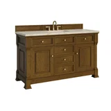Brookfield 60" Single Vanity, Honey Oak, w/ 3 CM Tajnar Eclos Top