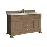 Brookfield 60" Single Vanity, Pecan w/ 3 CM Lime Delight Silestone  Top