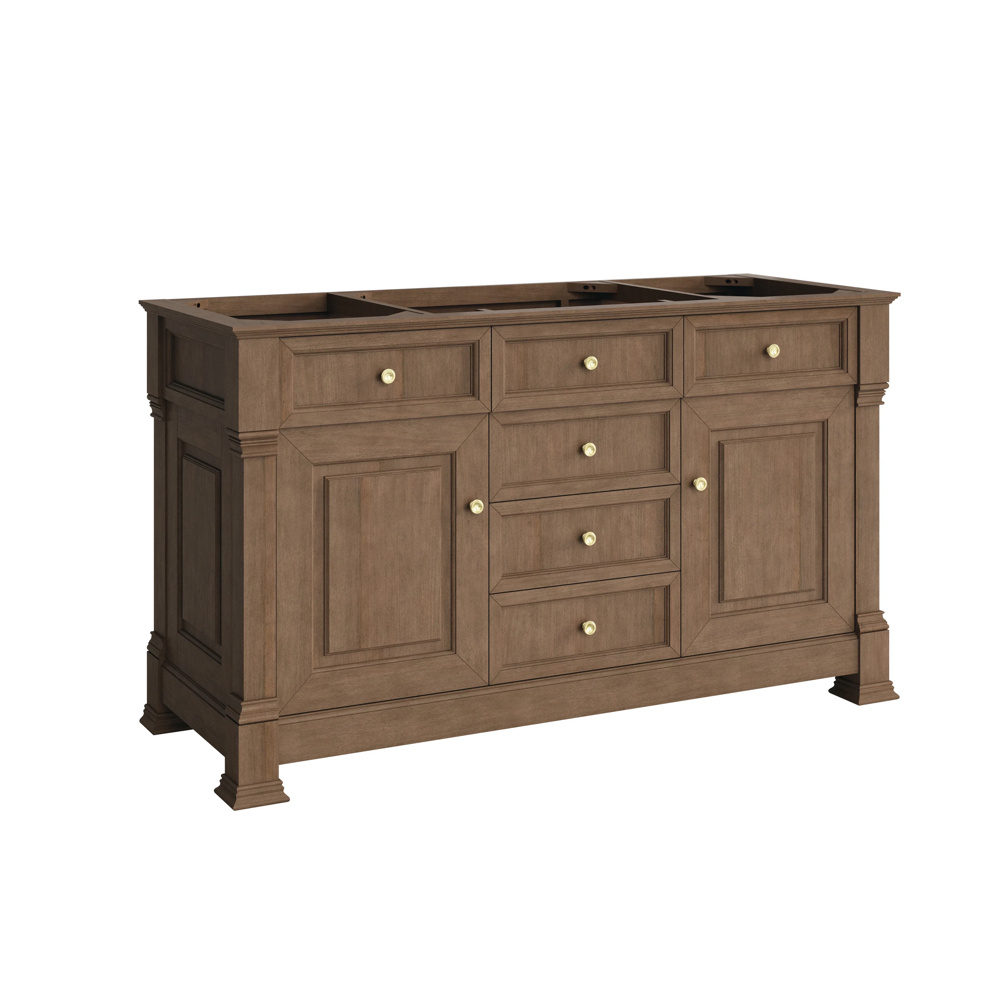 Brookfield 60" Single Vanity, Pecan w/ 3 CM Lime Delight Silestone  Top