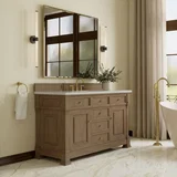 Brookfield 60" Single Vanity, Pecan w/ 3 CM Lime Delight Silestone  Top