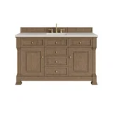 Brookfield 60" Single Vanity, Pecan, w/ 3 CM Siberian Silestone Top