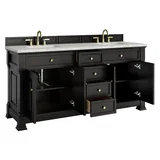 Brookfield 72" Double Vanity, Black Onyx w/ 3 CM Eternal Jasmine Pearl Silestone Top