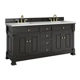 Brookfield 72" Double Vanity, Black Onyx w/ 3 CM Ethereal Noctis Silestone Top