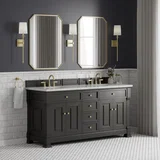 Brookfield 72" Double Vanity, Black Onyx w/ 3 CM Ethereal Noctis Silestone Top