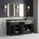 Brookfield 72" Double Vanity, Black Onyx w/ 3 CM Ethereal Noctis Silestone Top
