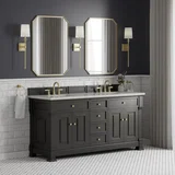 Brookfield 72" Double Vanity, Black Onyx w/ 3 CM Lime Delight Silestone Top
