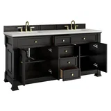 Brookfield 72" Double Vanity, Black Onyx w/ 3 CM Lime Delight Silestone Top