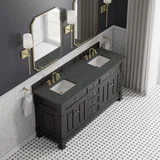 Brookfield 72" Double Vanity, Black Onyx w/ 3 CM Parisien Bleu Silestone Top